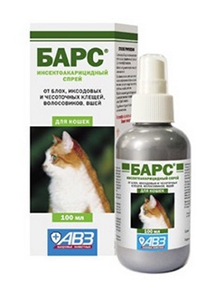 БАРС Спрей для кошек 100мл инсектоакарицидный VET (57988)