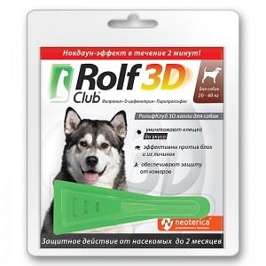 РольфКлуб 3D Капли на холку от блох и клещей для собак весом 20-40кг (R405370618) VET