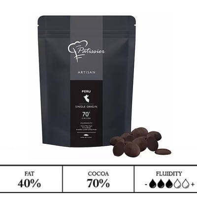 Шоколад темный в дисках PATISSIER 70% 2,5кг. / цена за коробку