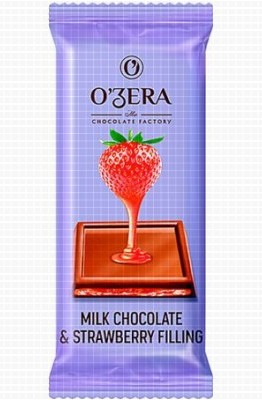 Шок.OZera Milk & Strawberry filling 24гр*30шт молочный (РРХ552)