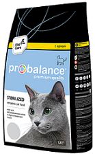 ProBalance Sterilized 1,8кг курица-рис сухой корм для стерилизованных кошек и котов