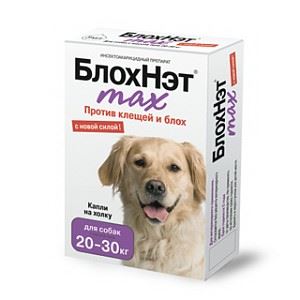 Блохнэт max (флакон 3мл) инсектоакарицидный препарат для собак с массой тела от 20кг до 30кг  капли на холку / Астрафарм VET