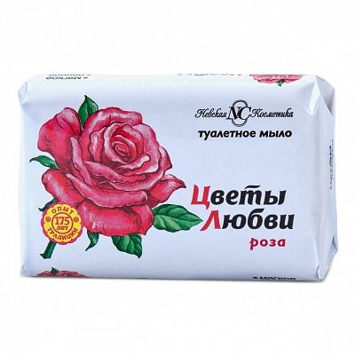 Мыло туалетное ЦВЕТЫ ЛЮБВИ роза (Невская косметика) 90гр.*72 / 10166