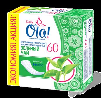 Прокладки ежедневные OLA! Daily DEO "Зеленый чай" 60шт.*12 (3824 )