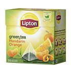 Чай Липтон пирамидки /Mandarin Orange с цедрой цитрусов/ 20 ПАКЕТОВ*1,8гр*12шт  (зеленый)