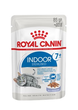 Royal Canin Индор Стерилайзд 7+ 0,085кг*12шт В ЖЕЛЕ д/кошек живущих в помещениях (13130008A0)