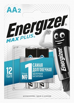 Батарейки ENERGIZER МАХ Plus LR6/Е91/ AA 2шт/бл ("пальчиковые") 1*2*12 / арт.Е301323101