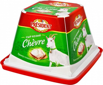 Сыр творожный из козьего молока «Козий Chevre» President 65% 140 г