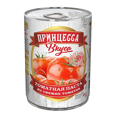 Паста томатнная Принцесса вкуса 380гр.*12 ж/б Домат-Д