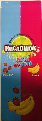 Кислошок Два фрукта 16гр*30шт*20бл со вкусом клубники и банана (ТМ "ВК")