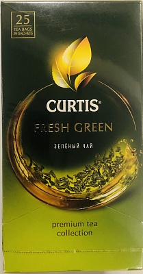 Чай Кертис Fresh Green 25 ПАКЕТОВ*1,7гр*12шт (зеленый)  32246