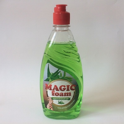 Гель д/мытья посуды "MAGIC FOAM" Алоэ-Вера и зеленый чай 500гр.*12 (2-4905)