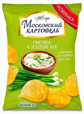 Картофель Московский 150гр*8шт Со вкусом сметаны и зеленого лука 