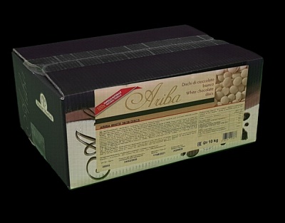 Шоколад белый Ariba Bianco Dischi в дисках 36/38 мм 10кг. / цена за коробку