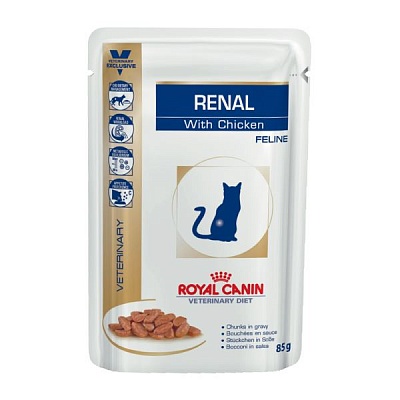 Royal Canin Ренал 85гр соус/цыпленок диета для взрослых кошек с почечной недостаточностью д/взрослых кошек 12шт (40300008A1)