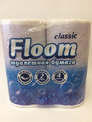 Туалетная бумага FLOOM classic 2сл 4рулона*17,5м белая / 3062288