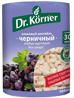 Хлебцы Dr. Korner Злаковый коктейль Черничный 100гр*20шт (Хлебпром)