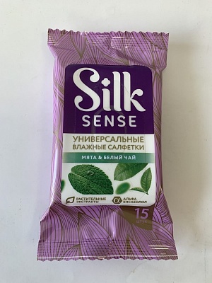 Влажные салфетки OLA! Silk Sense универсальные Белый чай и мята 15шт.*144 ( 3718 / 50388)