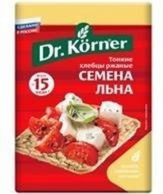 Хлебцы Dr. Korner Ржаные с кориандром и тмином 100гр*10шт (Хлебпром)