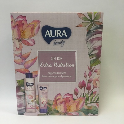 ПН женский "AURA" Beauty Extra Nutrition (крем д/рук Тонизирующий 75мл.+ крем-гель д/душа 250 мл.) * 12 / 34211