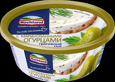 Сыр Хохланд творожный с маринованными огурцами 140гр.*6 пвх