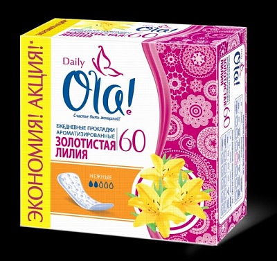 Прокладки ежедневные OLA! Daily DEO "Золотистая лилия" 60шт * 12 ( 2650 )