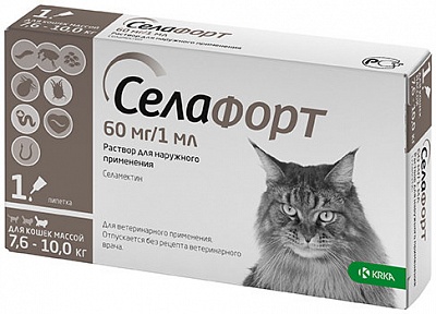 Селафорт 6% 1мл (60мг инсектицидный препарат собаки,кошки 7,6-10кг №1)  VET