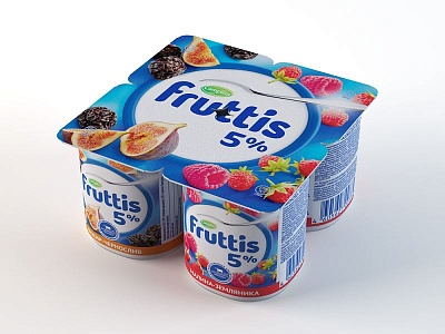 Продукт йогуртный Фруттис 5% 115гр.*24 малина-земляника,инжир-чернослив (сливочн. лакомство)