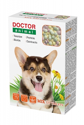 Мультивитаминное лакомство DOCTOR Animal MIX для собак 120таб (95567)