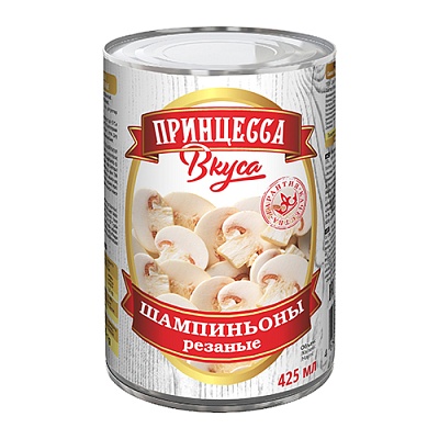 Шампиньоны Принцесса вкуса конс. резаные 425мл.*24 ж/б