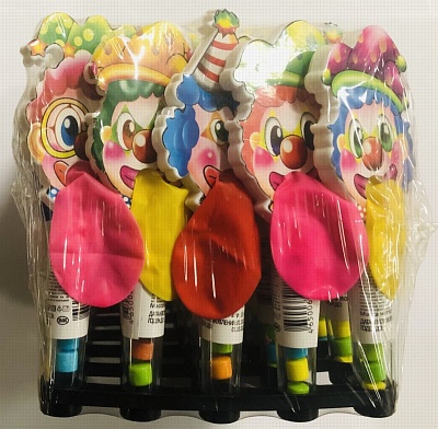 Клоун-шарик 2гр*30шт*12бл конфеты с игрушкой ( ТМ "ВК")