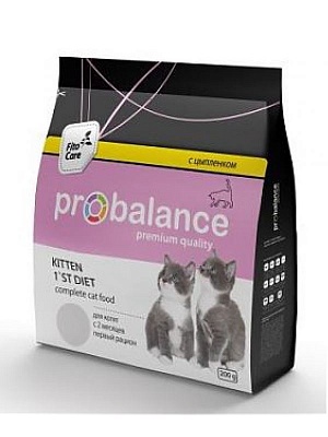 ProBalance NEW 1`ST DIET 400гр*16шт цыпленок сухой корм для котят 