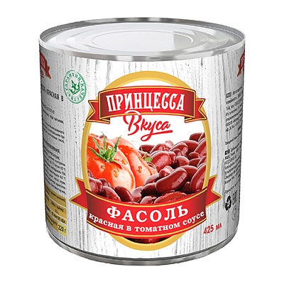 Фасоль Принцесса вкуса красная в т/с 425гр.*12 ж/б 