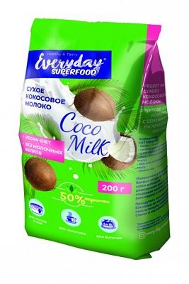 Молоко сухое Кокосовое EVERYDAY жирн. 50% 200гр.*4 пакет