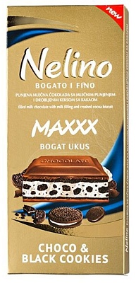 Шок.Нелино MAXXX 80гр*40шт Choco&Black Cookies