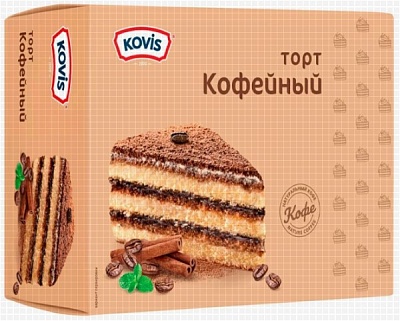 Торт Кофейный 240гр*12шт бисквитный под товарным знаком "KOVIS"/ Раменский КК