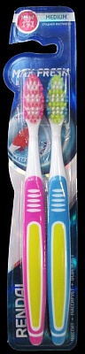 Зубная щетка RENDAL Мах Fresh 1+1 (средней жесткости) * 288 / 3084199