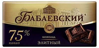 Шок.Бабаевский Элитный 75% какао 200 г*16ш