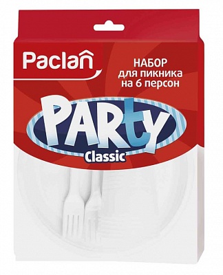 Набор посуды д/пикника на 6 персон PACLAN "Чистый Праздник" PARTY(10627) * 54