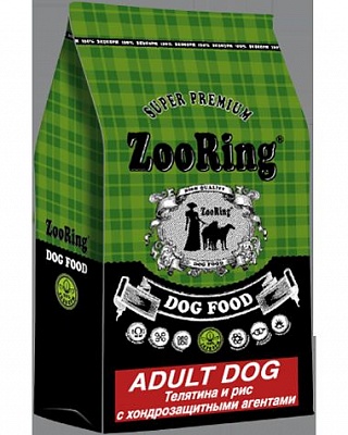 Корм ZooRing Adult Dog Телятина и рис с хондропротекторами 10 кг Корм для собак (424702)