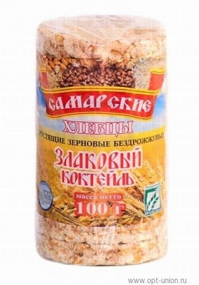 Хлебцы Самарские 100гр*30шт Злаковый коктейль (круглые) / Полезный продукт