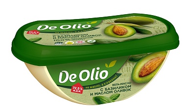 Вега-масло со вкусом базилика и оливковым маслом  De Olio 220гр.*12