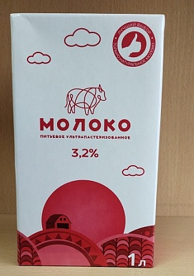 Молоко питьевое ультрапастеризованное 3,2% 1л.*12 "Красная Корова"