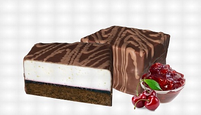 Пирожные Двойной Десерт со вкусом черешни (вишня) 1*350гр бисквитные (Мишка в малине)