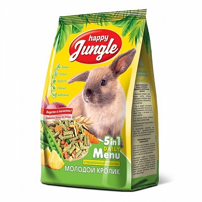Happy Jungle Корм для молодых кроликов 400гр*18шт (J112)