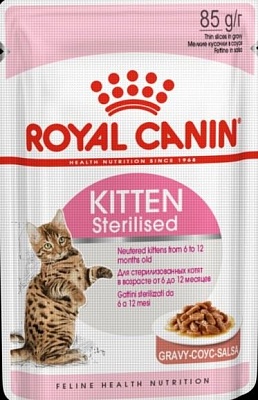 Royal Canin Киттен Стерилайзд 85гр*12шт соус корм для котят с момента операции до 12 месяцев (10710008A0)