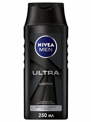 Шампунь д/волос NIVEA MEN Ультра с активным углём 250мл *12 