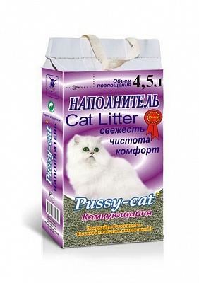 Наполнитель Pussy-cat Комкующийся /фиолетовый/ 4,5л/3 УПАКОВКА