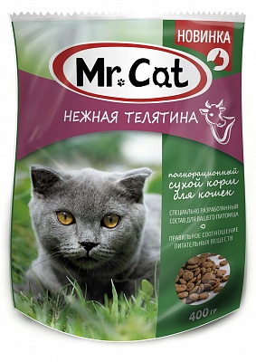 Mr.Cat 400гр Нежная телятина корм для кошек