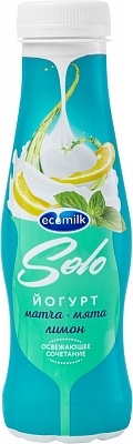 Йогурт Экомилк Соло с зеленым чаем, мятой и лимоном 2,8% 290гр.*6 пл/б